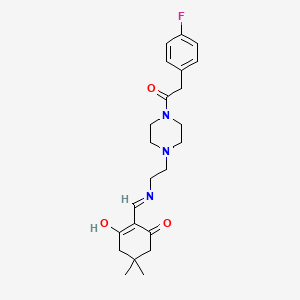 2-{[(2-{4-[(4-Fluorophenyl)acetyl]piperazin-1-yl}ethyl)amino]methylidene}-5,5-dimethylcyclohexane-1,3-dione