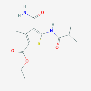 Ethyl 4-carbamoyl-3-methyl-5-[(2-methylpropanoyl)amino]thiophene-2-carboxylate