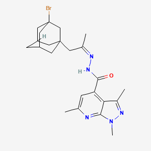 molecular formula C23H30BrN5O B10901910 N'~4~-[(Z)-2-(3-Bromo-1-adamantyl)-1-methylethylidene]-1,3,6-trimethyl-1H-pyrazolo[3,4-B]pyridine-4-carbohydrazide 