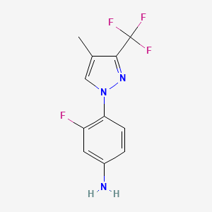 3-Fluoro-4-[4-methyl-3-(trifluoromethyl)-1H-pyrazol-1-yl]aniline