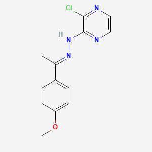 2-chloro-3-{(2E)-2-[1-(4-methoxyphenyl)ethylidene]hydrazinyl}pyrazine