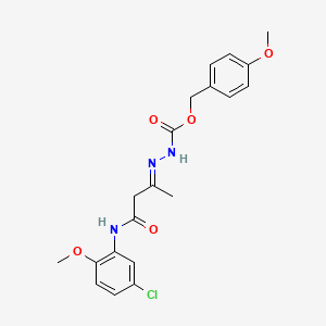 molecular formula C20H22ClN3O5 B10901926 4-methoxybenzyl (2E)-2-{4-[(5-chloro-2-methoxyphenyl)amino]-4-oxobutan-2-ylidene}hydrazinecarboxylate 