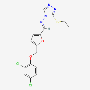 N-[(E)-{5-[(2,4-dichlorophenoxy)methyl]furan-2-yl}methylidene]-3-(ethylsulfanyl)-4H-1,2,4-triazol-4-amine