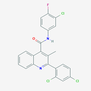 N-(3-chloro-4-fluorophenyl)-2-(2,4-dichlorophenyl)-3-methylquinoline-4-carboxamide