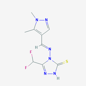 5-(difluoromethyl)-4-{[(E)-(1,5-dimethyl-1H-pyrazol-4-yl)methylidene]amino}-4H-1,2,4-triazole-3-thiol