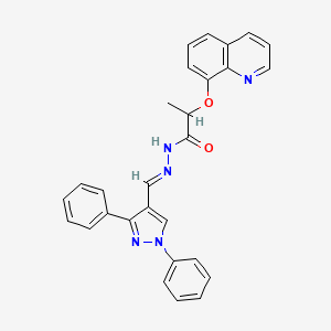 N'-[(E)-(1,3-diphenyl-1H-pyrazol-4-yl)methylidene]-2-(quinolin-8-yloxy)propanehydrazide