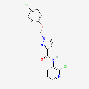 molecular formula C16H12Cl2N4O2 B10902103 1-[(4-chlorophenoxy)methyl]-N-(2-chloropyridin-3-yl)-1H-pyrazole-3-carboxamide 