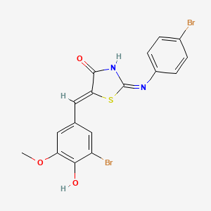 (5Z)-2-(4-bromoanilino)-5-[(3-bromo-4-hydroxy-5-methoxyphenyl)methylidene]-1,3-thiazol-4-one