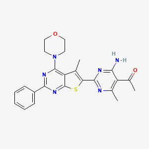 1-{4-Amino-6-methyl-2-[5-methyl-4-(morpholin-4-yl)-2-phenylthieno[2,3-d]pyrimidin-6-yl]pyrimidin-5-yl}ethanone