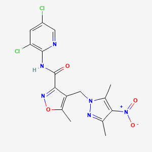 N-(3,5-dichloropyridin-2-yl)-4-[(3,5-dimethyl-4-nitro-1H-pyrazol-1-yl)methyl]-5-methyl-1,2-oxazole-3-carboxamide