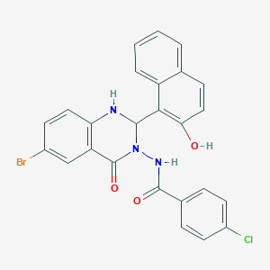 N-[6-bromo-2-(2-hydroxynaphthalen-1-yl)-4-oxo-1,4-dihydroquinazolin-3(2H)-yl]-4-chlorobenzamide