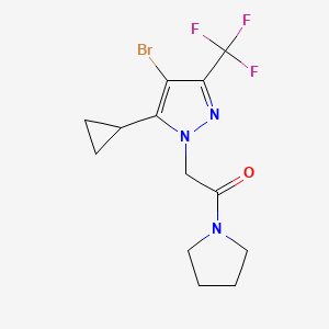 2-[4-bromo-5-cyclopropyl-3-(trifluoromethyl)-1H-pyrazol-1-yl]-1-(pyrrolidin-1-yl)ethanone