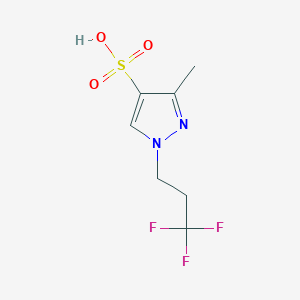 molecular formula C7H9F3N2O3S B10902429 3-Methyl-1-(3,3,3-trifluoropropyl)-1H-pyrazole-4-sulfonic acid 