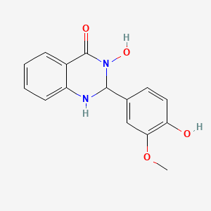 3-hydroxy-2-(4-hydroxy-3-methoxyphenyl)-2,3-dihydroquinazolin-4(1H)-one