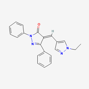 (4E)-4-[(1-ethyl-1H-pyrazol-4-yl)methylidene]-2,5-diphenyl-2,4-dihydro-3H-pyrazol-3-one