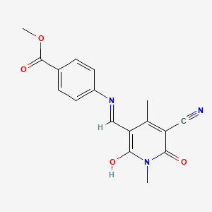 methyl 4-{[(Z)-(5-cyano-1,4-dimethyl-2,6-dioxo-1,6-dihydropyridin-3(2H)-ylidene)methyl]amino}benzoate