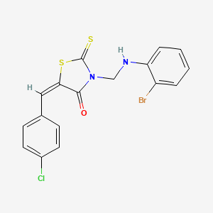 (5E)-3-{[(2-bromophenyl)amino]methyl}-5-(4-chlorobenzylidene)-2-thioxo-1,3-thiazolidin-4-one