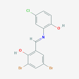 2,4-dibromo-6-{(E)-[(5-chloro-2-hydroxyphenyl)imino]methyl}phenol