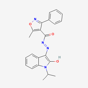 5-methyl-N'-[(3Z)-2-oxo-1-(propan-2-yl)-1,2-dihydro-3H-indol-3-ylidene]-3-phenyl-1,2-oxazole-4-carbohydrazide