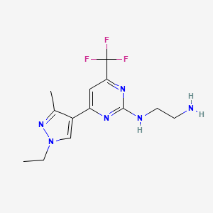 N-[4-(1-ethyl-3-methyl-1H-pyrazol-4-yl)-6-(trifluoromethyl)pyrimidin-2-yl]ethane-1,2-diamine