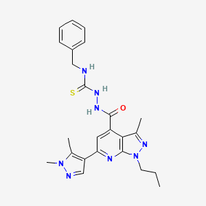 N-benzyl-2-{[6-(1,5-dimethyl-1H-pyrazol-4-yl)-3-methyl-1-propyl-1H-pyrazolo[3,4-b]pyridin-4-yl]carbonyl}hydrazinecarbothioamide