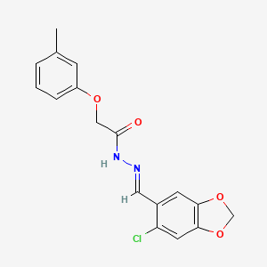 N'-[(E)-(6-chloro-1,3-benzodioxol-5-yl)methylidene]-2-(3-methylphenoxy)acetohydrazide