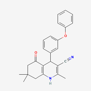 2,7,7-Trimethyl-5-oxo-4-(3-phenoxyphenyl)-1,4,5,6,7,8-hexahydroquinoline-3-carbonitrile