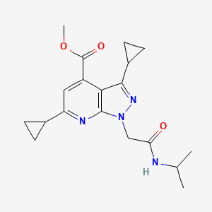 Methyl 3,6-dicyclopropyl-1-(2-(isopropylamino)-2-oxoethyl)-1H-pyrazolo[3,4-b]pyridine-4-carboxylate