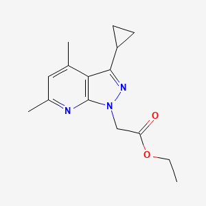 ethyl (3-cyclopropyl-4,6-dimethyl-1H-pyrazolo[3,4-b]pyridin-1-yl)acetate