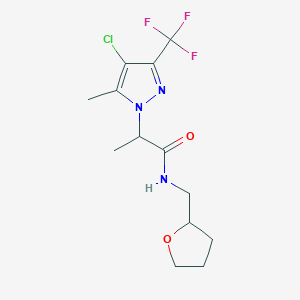 2-[4-chloro-5-methyl-3-(trifluoromethyl)-1H-pyrazol-1-yl]-N-(tetrahydrofuran-2-ylmethyl)propanamide