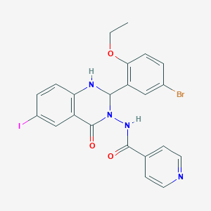 N-[2-(5-bromo-2-ethoxyphenyl)-6-iodo-4-oxo-1,4-dihydroquinazolin-3(2H)-yl]pyridine-4-carboxamide