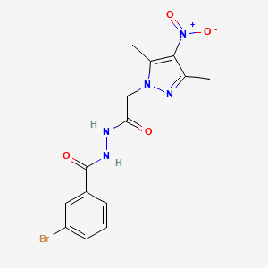 3-bromo-N'-[(3,5-dimethyl-4-nitro-1H-pyrazol-1-yl)acetyl]benzohydrazide