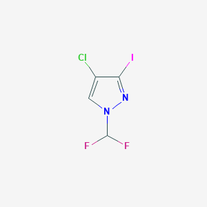 molecular formula C4H2ClF2IN2 B10903271 4-Chloro-1-(difluoromethyl)-3-iodo-1H-pyrazole 