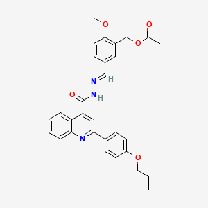 2-methoxy-5-[(E)-(2-{[2-(4-propoxyphenyl)quinolin-4-yl]carbonyl}hydrazinylidene)methyl]benzyl acetate