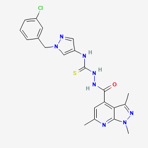 N-[1-(3-chlorobenzyl)-1H-pyrazol-4-yl]-2-[(1,3,6-trimethyl-1H-pyrazolo[3,4-b]pyridin-4-yl)carbonyl]hydrazinecarbothioamide