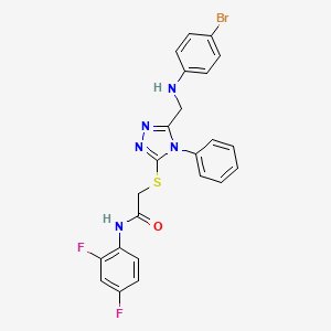 2-[(5-{[(4-bromophenyl)amino]methyl}-4-phenyl-4H-1,2,4-triazol-3-yl)sulfanyl]-N-(2,4-difluorophenyl)acetamide