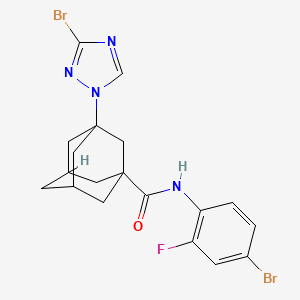 N~1~-(4-Bromo-2-fluorophenyl)-3-(3-bromo-1H-1,2,4-triazol-1-YL)-1-adamantanecarboxamide