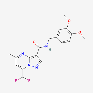 7-(difluoromethyl)-N-[(3,4-dimethoxyphenyl)methyl]-5-methylpyrazolo[1,5-a]pyrimidine-3-carboxamide