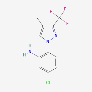 5-Chloro-2-[4-methyl-3-(trifluoromethyl)-1H-pyrazol-1-yl]aniline