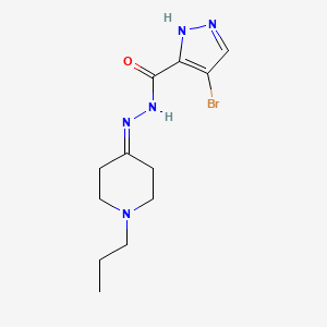 4-bromo-N'-(1-propylpiperidin-4-ylidene)-1H-pyrazole-3-carbohydrazide