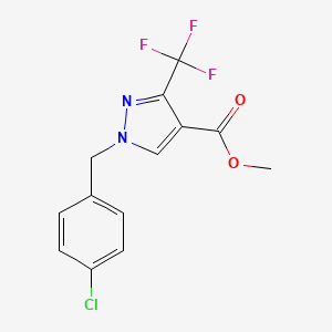 molecular formula C13H10ClF3N2O2 B10903423 Methyl 1-(4-chlorobenzyl)-3-(trifluoromethyl)-1H-pyrazole-4-carboxylate 