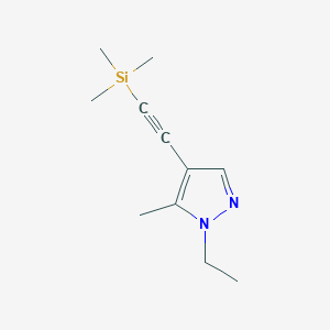 1-ethyl-5-methyl-4-[(trimethylsilyl)ethynyl]-1{H}-pyrazole