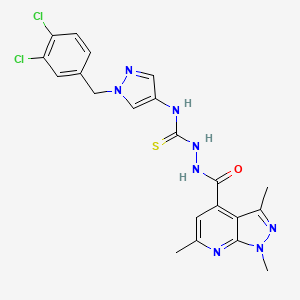 N-[1-(3,4-dichlorobenzyl)-1H-pyrazol-4-yl]-2-[(1,3,6-trimethyl-1H-pyrazolo[3,4-b]pyridin-4-yl)carbonyl]hydrazinecarbothioamide