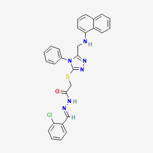 N'-[(E)-(2-chlorophenyl)methylidene]-2-({5-[(naphthalen-1-ylamino)methyl]-4-phenyl-4H-1,2,4-triazol-3-yl}sulfanyl)acetohydrazide