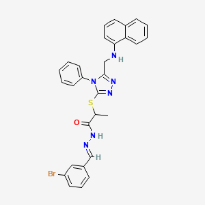 N'-[(E)-(3-bromophenyl)methylidene]-2-({5-[(naphthalen-1-ylamino)methyl]-4-phenyl-4H-1,2,4-triazol-3-yl}sulfanyl)propanehydrazide