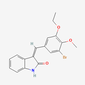 molecular formula C18H16BrNO3 B10904029 (3Z)-3-(3-bromo-5-ethoxy-4-methoxybenzylidene)-1,3-dihydro-2H-indol-2-one 