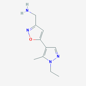 1-[5-(1-ethyl-5-methyl-1H-pyrazol-4-yl)-1,2-oxazol-3-yl]methanamine