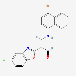 (2Z)-3-[(4-bromonaphthalen-1-yl)amino]-2-(5-chloro-1,3-benzoxazol-2-yl)prop-2-enal