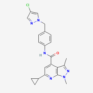 N-{4-[(4-chloro-1H-pyrazol-1-yl)methyl]phenyl}-6-cyclopropyl-1,3-dimethyl-1H-pyrazolo[3,4-b]pyridine-4-carboxamide