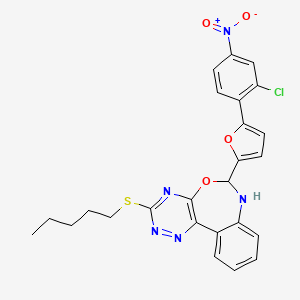 6-[5-(2-Chloro-4-nitrophenyl)furan-2-yl]-3-(pentylsulfanyl)-6,7-dihydro[1,2,4]triazino[5,6-d][3,1]benzoxazepine